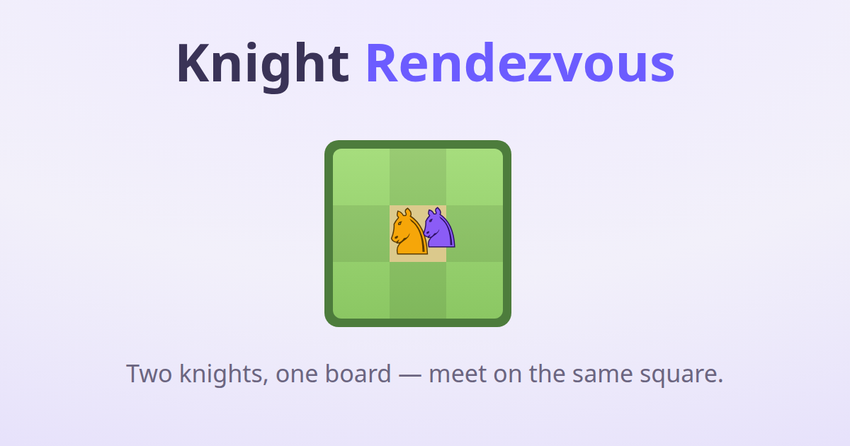 Knight Rendezvous — a two-player co-op knight puzzle: each player drives a knight and you win by meeting on the same square